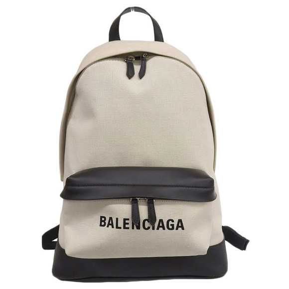 Balenciaga Backpack Rucksack Canvas Leather White Black - Picture 1 of 7